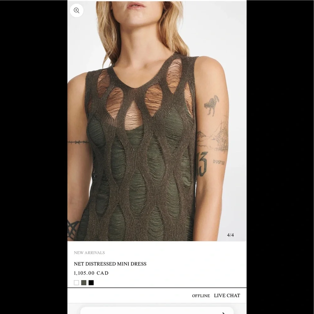 2022 spring Dion Lee NET DISTRESSED MINI Dress - Picture 3 of 16